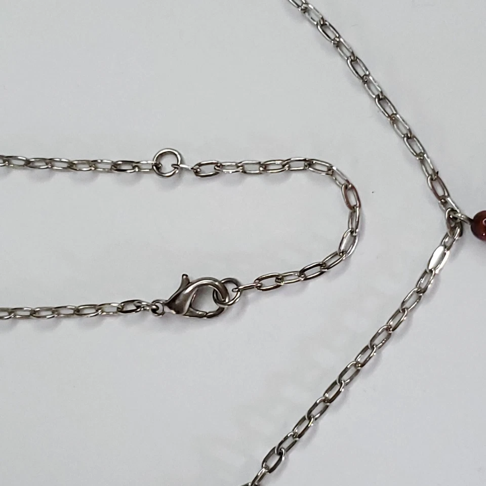 Colar de prata elos florestais pingente árvore da vida esmalte marrom círculo boho - Imagem 3 de 3