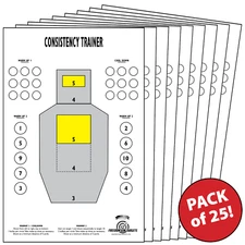 25 Paper Shooting Targets for Gun Range Rifle Pistol Consistency Trainer 23x35