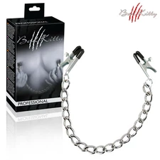 Bad Kitty Chain with Clamps Fetish Metal Breast Nipple Clamps Unisex Sex Toy