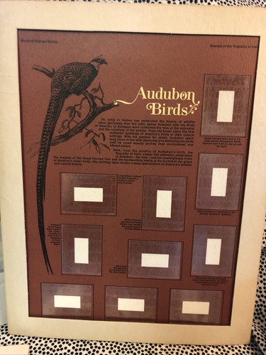 POSTAL COMMEMORATIVE SOC 70s Displays/Stamps Audubon Birds 7 Wonders 13 Colonies - Picture 2 of 6