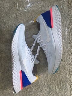nike epic react flyknit white racer blue