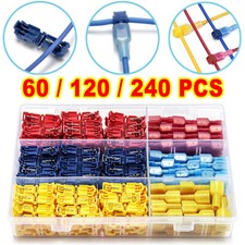 240PCS Insulated T-Tap Terminals 22-10 AWG Quick Splice Wire Connector Combo Kit