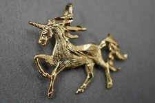 14K Solid Yellow Gold Diamond-Cut Unicorn Pendant.