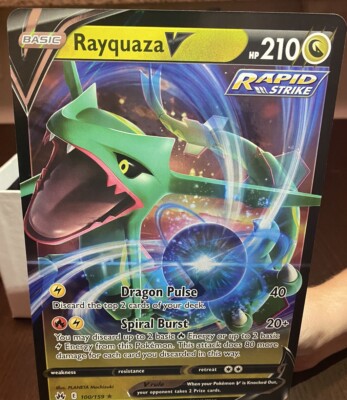 1 JUMBO Rayquaza V 100/159 Crown Zenith Pokemon Card Mint | eBay