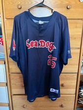Jake Cosart Game Used Worn Portland Sea Dogs Blue Alternate / BP Jersey
