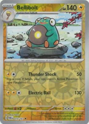BELLIBOLT 074/167 TWILIGHT MASQUERADE POKEMON (REVERSE HOLO, NM)