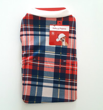 Pet Central Dog Holiday Christmas Pajamas Size S 10 inch Red Blue Plaid
