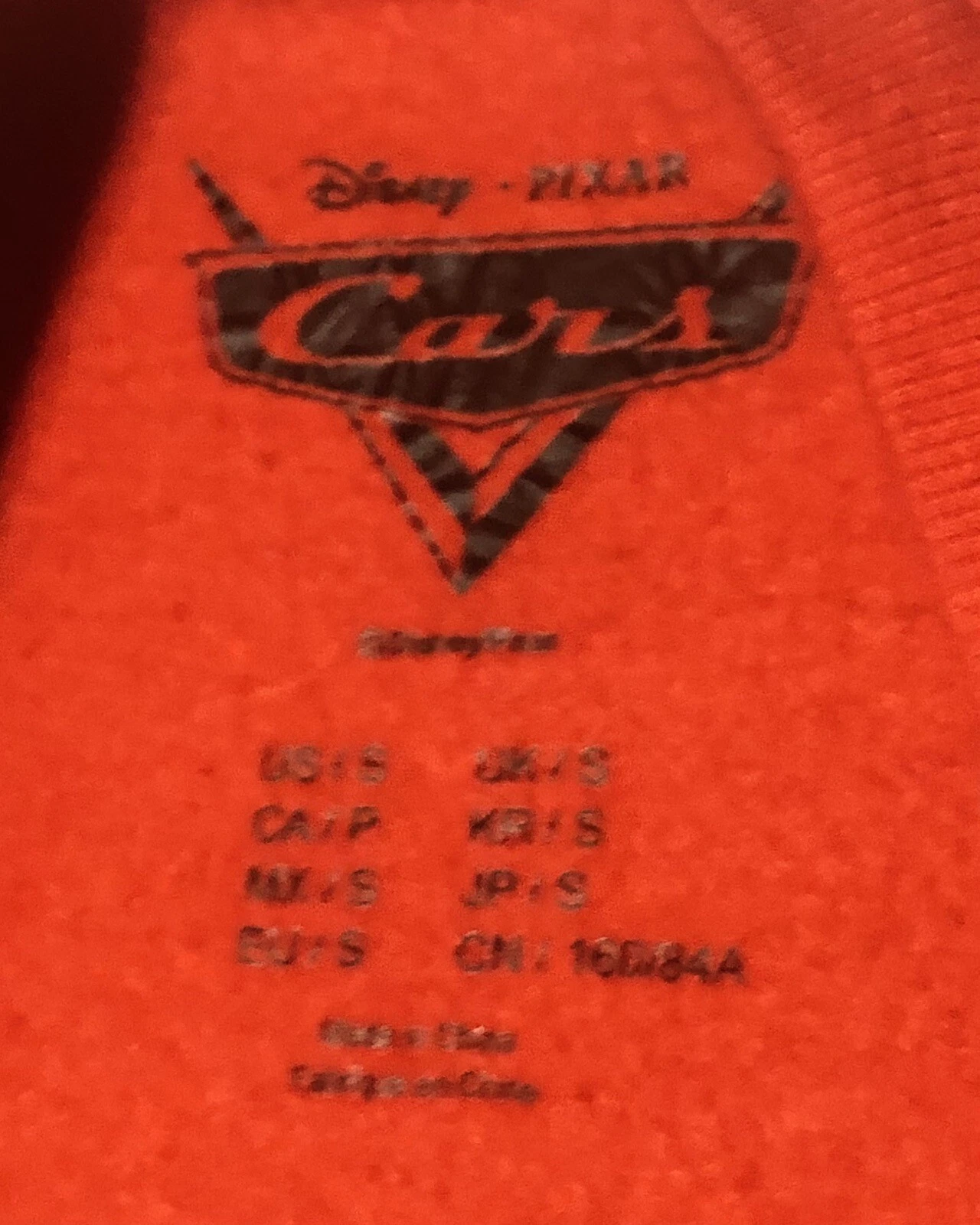 ALEXANDER MCQUEEN Felpa rossa Disney Pixar CARS Lightning McQueen taglia Med unisex bambini NUOVA