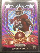 DeVonta Smith 2021 Panini Prizm Draft Picks Crusade Purple Wave Card RC# 170