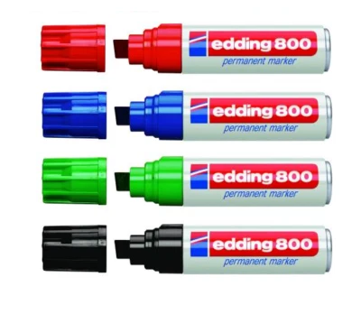 4 x Edding 800 Strichbreite 4-12 mm Permanent Marker rot, blau, grün, schwarz