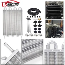 New 8 Row Aluminum Remote Transmission Oil Cooler/Auto-Manual Radiator Converter