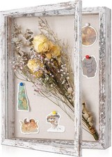 11x14 Shadow Box Frame with Linen Back - Sturdy Memory Display Case of Flower...