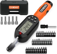 38Pcs Torque Screwdriver 1.01-106.2 In-Lbs/0.11-12 Nm, 1/4 Inch Drive Electronic