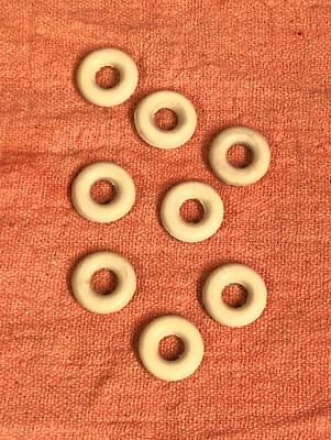 8 white rubber TIRES 3/4''od new w/ old look for Hubley and other cast iron toys