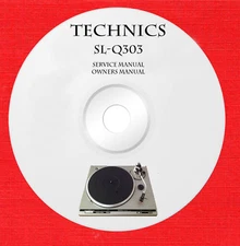 Service owner manuals for Technics SL-Q303 turntable on 1 DVD in pdf format