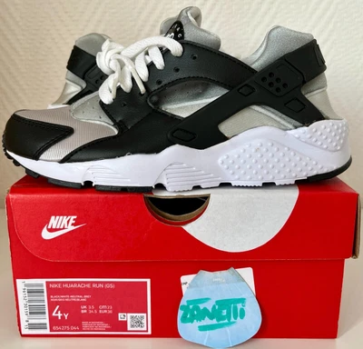 Nike Huarache Run Black Neutral Grey (GS) 4Y 3,5UK 36EU 654275-044 2022 New Ado - Photo 1/4
