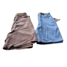 Vintage Lee Relaxed Fit Denim Shorts Lot 2 High Waist Pink Blue 16 Misses