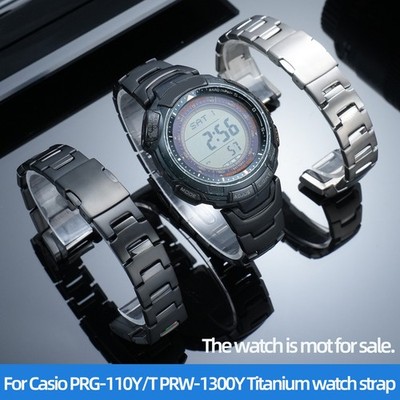 For Casio PRG-110 PRW-1300Y Titanium Metal Watch Band Lightweight Watch Bracelet