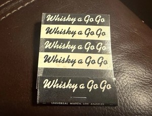 World Famous Whiskey A Go Go Nightclub, Hollywood CA, Full Unstruck Matchbook
