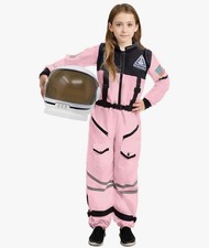 3T Pink Astronaut Costume with Helmet, Space Suit for Toddler, Kids Astronaut Ha
