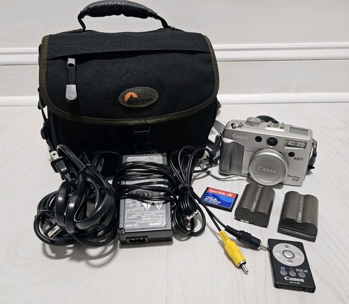 Canon PowerShot G2 Digital Camera Bundle Lot Remote 2 Battery ⭐WORKS WITH PROOF⭐ - Picture 1 of 24