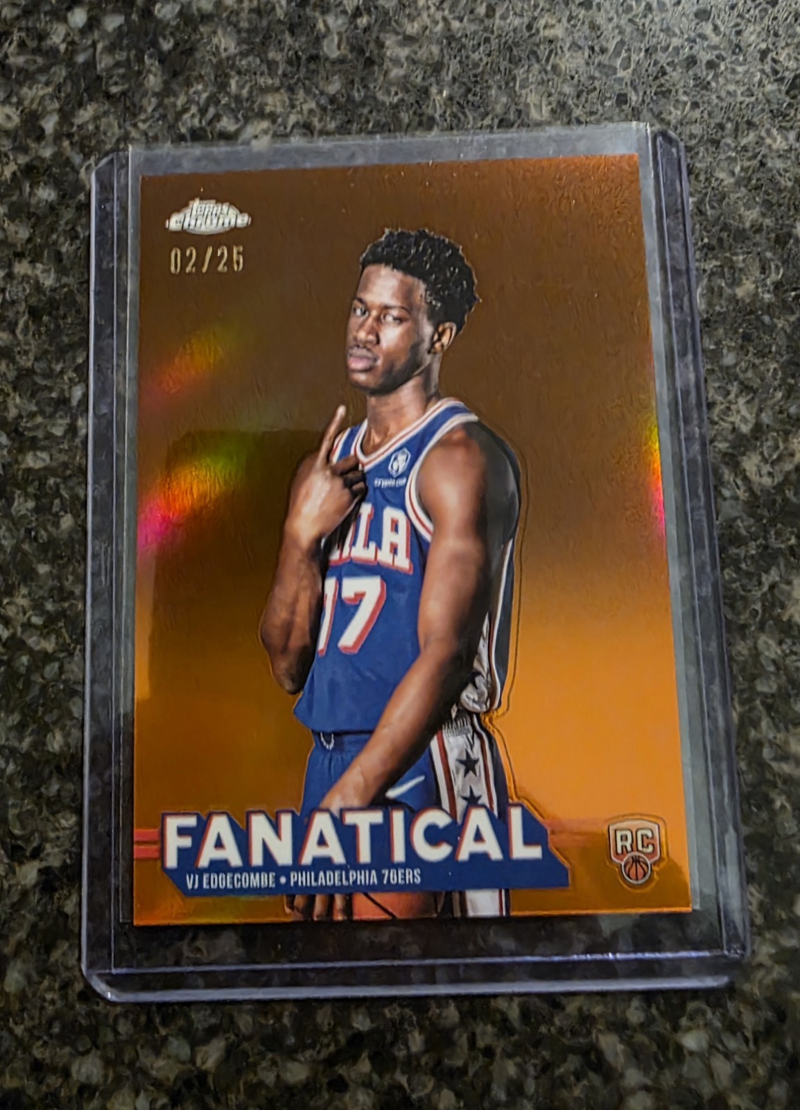 2025-26 Topps Chrome Fanatical Orange Refractor #'d /25 VJ Edgecombe RC SSP