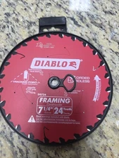 DIABLO D0724 Framing Circular Saw Blade 7-1/4" 24 Teeth 8,000 Max RPM