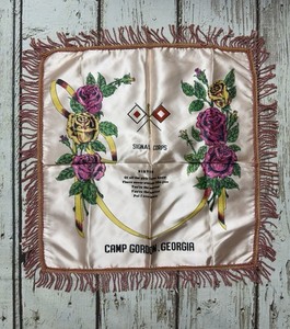 VTG Signal Corps US Army Military "Sister" Camp Gordon Georgia Silk Pillowcase