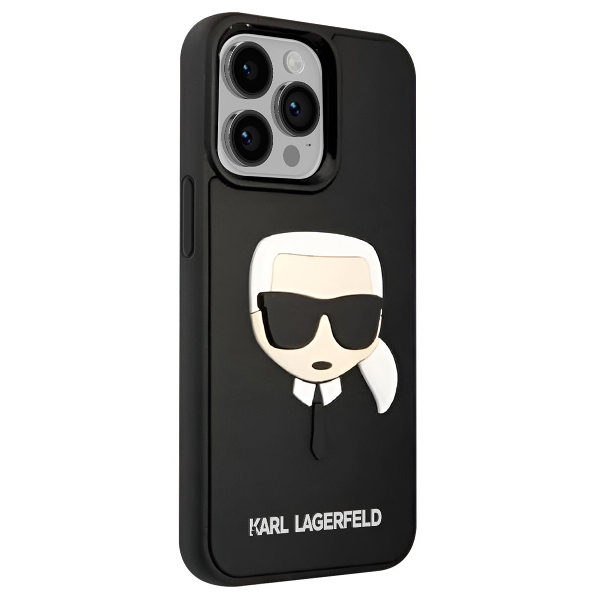 Coque Karl Lagerfeld iPhone 14 Pro Max noire avec motif 3D Rubber Karl