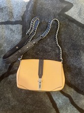 Rag and Bone Tan Leather Adjustable Crossbody Bag With Black Strap