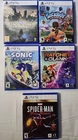 PlayStation 5 games )Lot 5)  Spiderman, Howarts Legacy, Snackboy, Sonic, Rachet