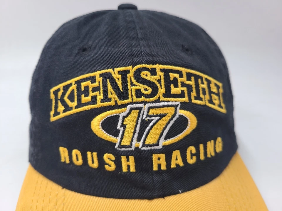 复古 Matt Kenseth #17 Roush Racing Strapback 可调帽子 NASCAR 黑色 — 第 4/4 张图片