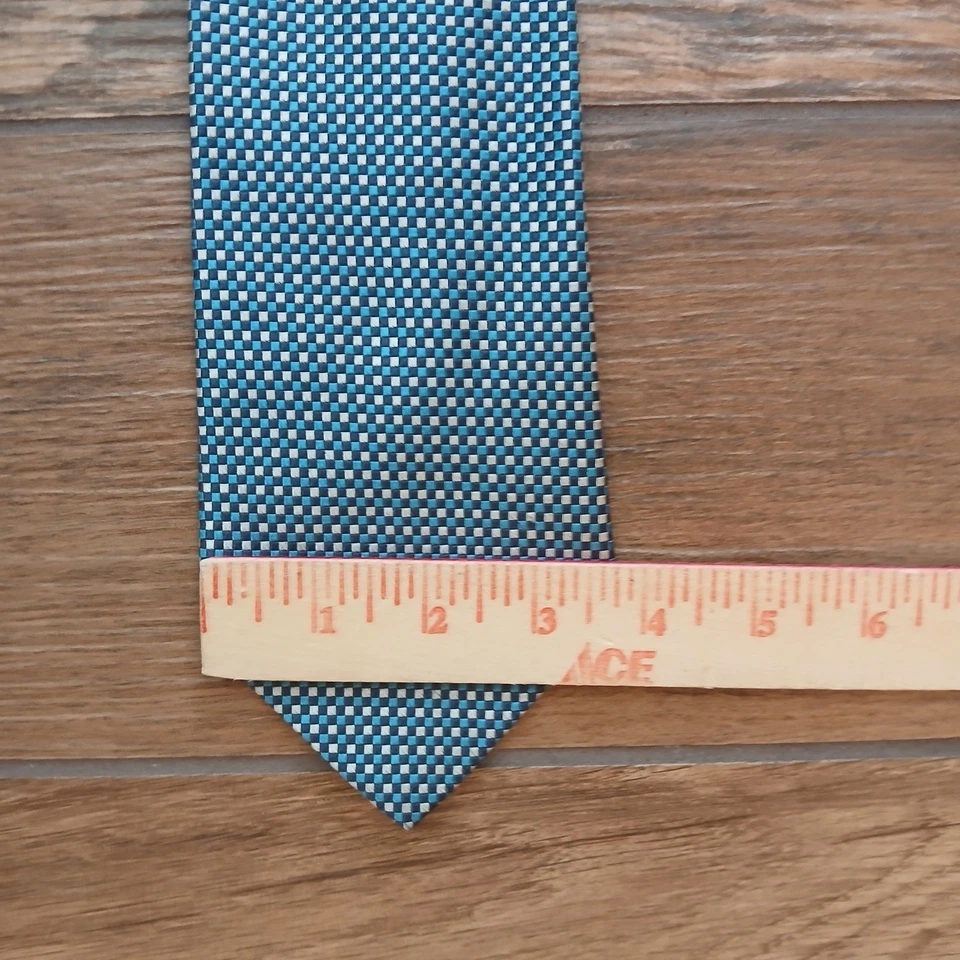 Corbata Brooks Brothers Makers para hombre toda seda azul a cuadros EE. UU. Inglaterra Foto 3 de 4