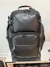 NEW Tumi ALPHA BRAVO SEARCH 17” LEATHER Laptop Backpack - BLACK