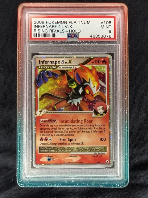 2009 Pokemon Platinum Rising Rivals Holo Infernape 4 LV.X #108 PSA 9 MINT