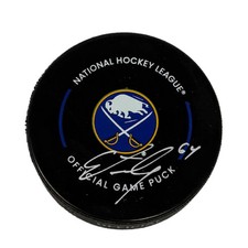 Logan Stanley Signed Buffalo Sabres Official Game Model Hockey Puck