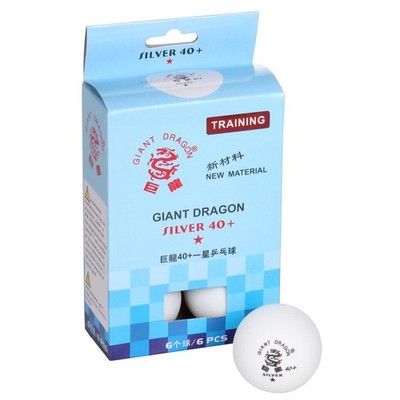 Giant Dragon Tischtennisbälle 6 Stück 40mm 1 Stern Ping Pong weiß