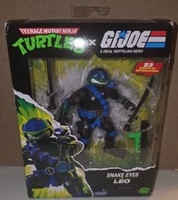Playmates Toys TMNT x G.I. Joe Snake Eyes Leonardo Figure 23 POA w Weapons