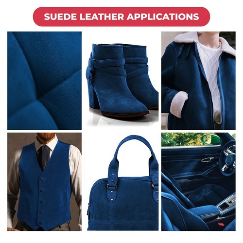 Suede Cowhide 2-4 oz (1-1.6mm) - Pre-Cut Premium A/B Grade Grain Leather USA Mad - Picture 8 of 33