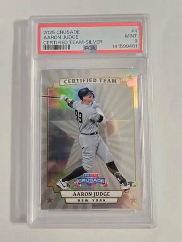 2025 Panini Crusade Aaron Judge 2/5 Certified Team Silver #4, PSA 9!!