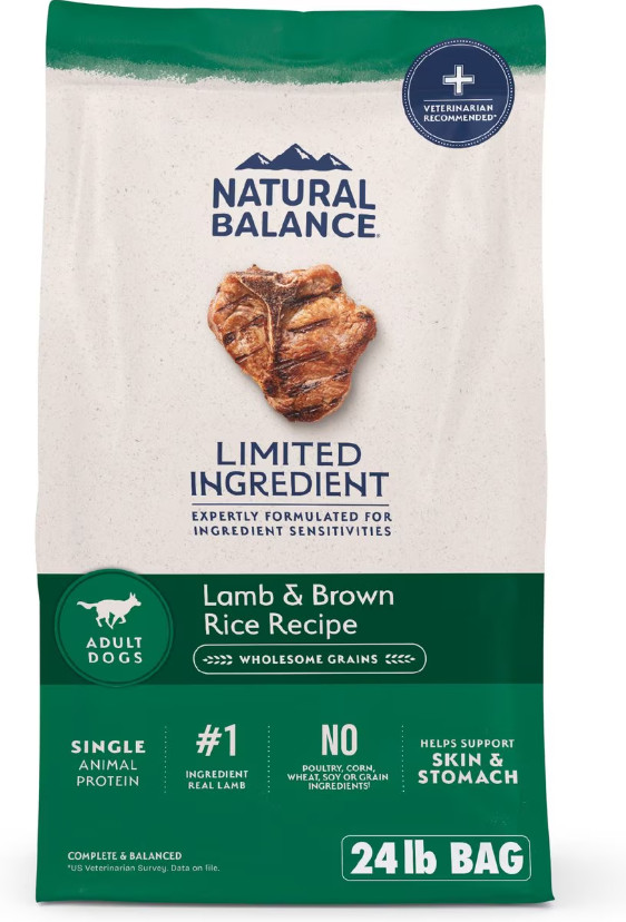 Natural Balance Limited Ingredient Lamb & Brown Rice Recipe Dry Dog Food, 24 lb