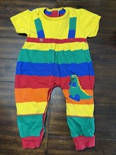 VNTG MOCKINGBIRD COLOR BLOCK DINOSAUR ROMPER Size 24M