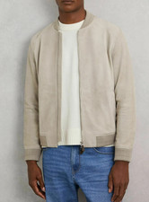 White Leather Jacket Men Pure Suede Flight/Bomber Size XS S M L XL XXL 3XL