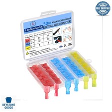 50PCS Nylon Spade Quick Disconnect Connectors Kit Insulated Copper Terminal...