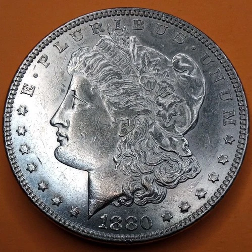 1880 Brilliant Uncirculated Morgan dollar.