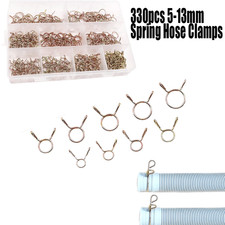 330pcs 5-13mm Spring Hose Clamps Small Hose Fuel Line Hose Spring Clips 9 Sizes