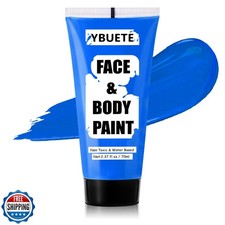 YBUETE Blue Water Based Face Body Paint, 2.37 OZ Large Tube Full Coverage Fac