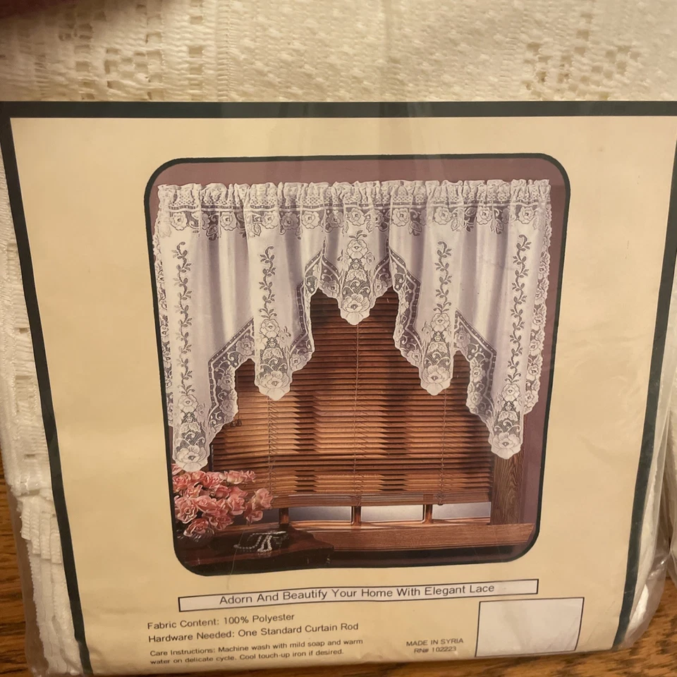 Victoria Classics Crema Swag Par Encaje 60”W X 36” NUEVO en Paquete Foto 4 de 4