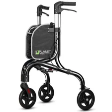 PLANETWALK Premium 3 Wheel Rollator Walker for Seniors-Ultra Lightweight-Black
