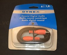 DYNEX Digital Coaxial S/PDIF Audio Cable 6 ft DX-AD127 Male to Male RCA NEW